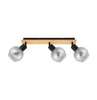 Lampa sufitowa drewno plus szklane klosze Barel 3xE27 Italux SPL-67535-3-BK-WO