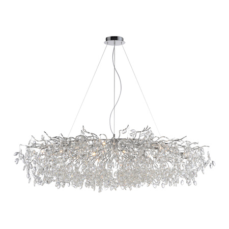 Ekskluzywna duża lampa wisząca 150x70cm chromowana z kryształkami do salonu RICICLE Paul Neuhaus 2037-17
