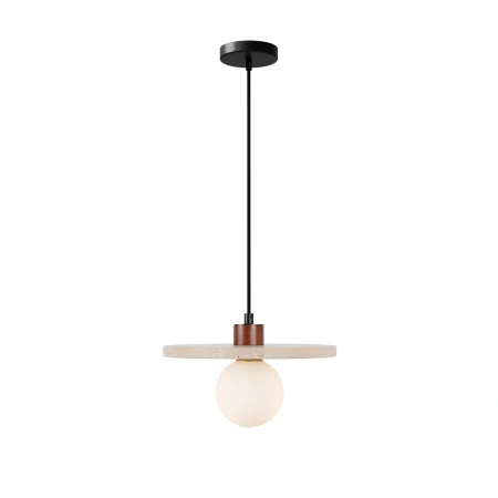 Lampa wisząca koło z trawertynu i szklana kula 1xG9 Maxlight P0650 Lando