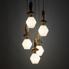 Lampa wisząca w kolorze sabia z ciekawymi kloszami i ozdobnymi bryłami ZEN SABIA FUSO WHITE 5XE14 KOŁO Tk Lighting 11864