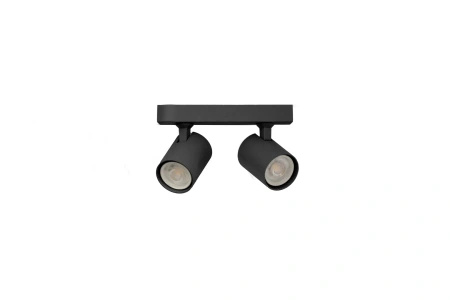 Czarna lampa sufitowa 2-punktowa z cylindrycznymi reflektorami na listwie EXO 2 LINE 20 BK Azzardo AZ7216