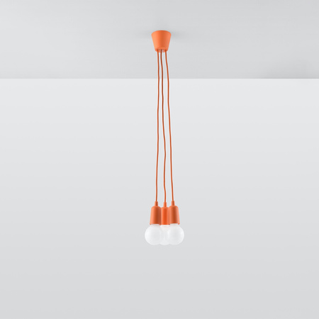 Lampa wisząca DIEGO 3 pomarańczowy Sollux SL.0585