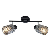 BILL LAMPA SUFITOWA LISTWA CZARNY 2X40W E27 KLOSZ DYMIONY Candellux 92-27382