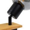 Lampa sufitowa drewno plus szklane klosze Barel 3xE27 Italux SPL-67535-3-BK-WO