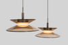Lampa wisząca czwórka prosta Crema brąz / klosz coffee Aviano Lighting 7058-421