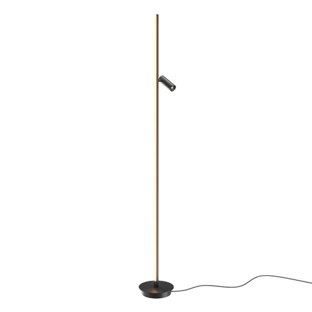 Czarna prosta lampa podłogowa LED 3000K z reflektorem Thin MOD395FL-L28B3K Maytoni