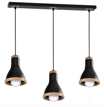 Lampa wisząca HOLLY BLACK WOOD Milagro MLP6256