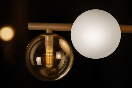 Beżowa lampa wisząca na 9 źródeł światła LEMO Kaja Lighting K-5848