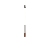 Lampa wisząca tuba w kolorze terakota osłonięta beżowymi drutami 1xGU10 SINGLES B Nowodvorski 12198