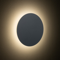 Okrągły metalowy płaski kinkiet 25cm w kolorze szarego błękitu - podświetlenie ściany RING LED M 3000K Nowodvorski 12665