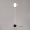 Czarna lampa podłogowa ze szklanym transparentnym kloszem Memory MOD177FL-01B Maytoni