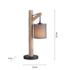 Lampka stołowa drewniana konstrukcja i zwisający abażur GREEN TRIBU 1xE27 Just Light 15784-29