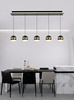 Lampa wisząca piątka prosta Biarritz czarny chrom Aviano Lighting 7047-605