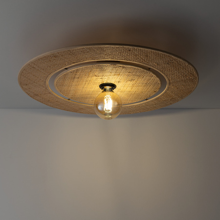 Okrągła lampa sufitowa z rafii o średnicy 60cm CALMA SABIA RAFIA 1XE27 Tk Lighting 11351