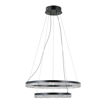 Lampa wisząca dwa czarne ringi LED Barlo Italux PND-34526-2L-BK ze zmienną barwą światła
