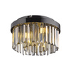Okrągła czarna lampa sufitowa 30cm ze szklanymi zwisami KULUNKA 4xG9 Just Light 15048-18