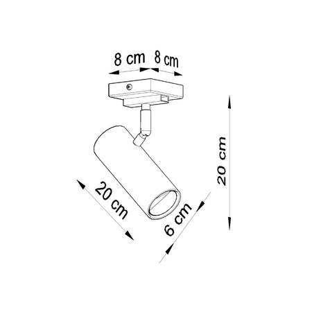 Lampa sufitowa, oprawa DIREZIONE 1 Sollux Lighting SL.0499 SL.0495 - kolor do wyboru