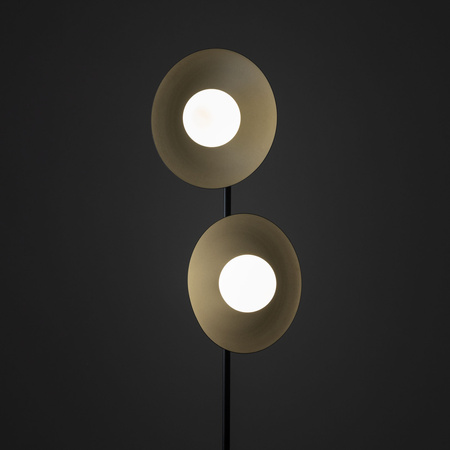 Czarna lampa podłogowa dwa szklane klosze 2xG9 SLATE BLACK GLASS Tk Lighting 16136