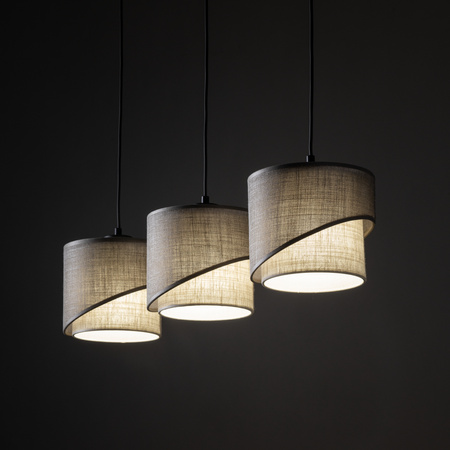 Lampa wisząca listwa trzy skośne abażurki ELBRUS LINEN 3xE27 Tk Lighting 10868