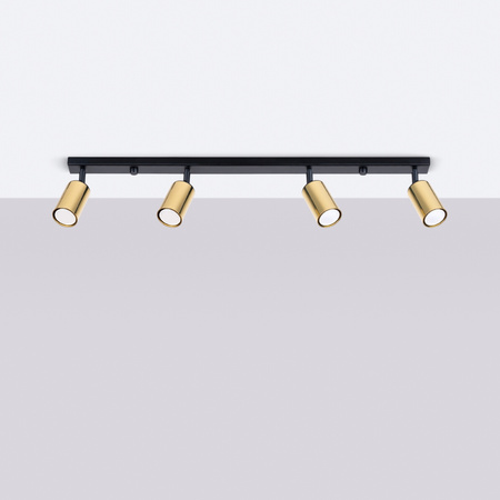 Plafon WINX 4L czarny/złoty Sollux SL.1387