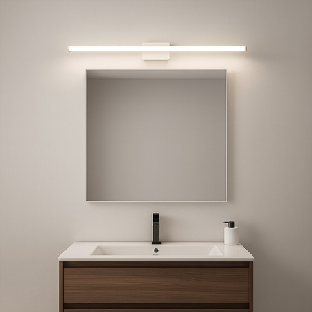 Biały 60cm kinkiet łazienkowy Mirore 10W IP44 4000K Milagro ML2029