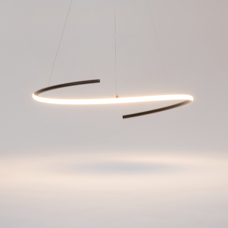 Czarna lampa wisząca niezamknięty okrąg 60cm LED Curve MOD242PL-L33BK Maytoni