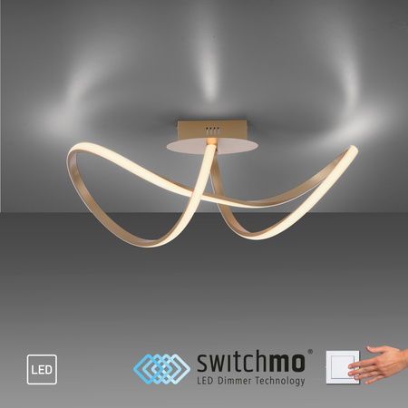 Lampa sufitowa w kolorze Matowy mosiądz z wbudowanym ściemniaczem LED 3000K MARIA Just Light Paul Neuhaus  15403-60