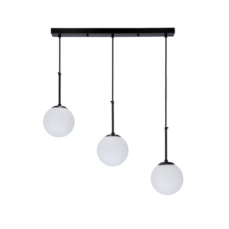 Pompei lampa wisząca czarny 3x40w e27 klosz biały Candellux 33-09609