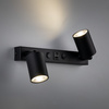Podwójny kinkiet w kolorze czarnym z gniazdem USB NEX BLACK 2XGU10 Tk Lighting 11356