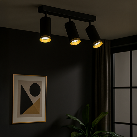 Oprawa Mica Spot Czarny + Złoty 3xGU10 Milagro ML2098