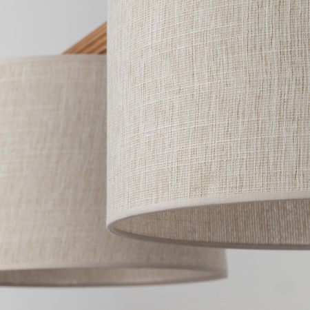 Lampa wisząca dwa abażurki na drewnianej belce VIGA SHADE SOSNA 2xE27 Tk Lighting 11881