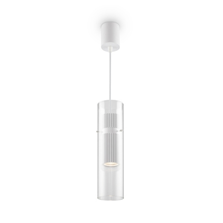 Ryflowana tuba lampa wisząca otoczona szklanym kloszem  Dynamics MOD326PL-01W Maytoni