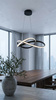 Czarna lampa wisząca LED z regulowaną wysokością FONDI Kaja Lighting K-8236