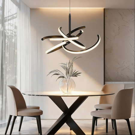 Lampa wisząca Spider 48 cm czarna LED CCT Light Prestige LP-1225/1P 48 BK