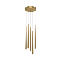 Lampa wisząca pięć metalowych sopli LED w ciepłej barwie światła Cascade MOD132PL-L30BSK Maytoni