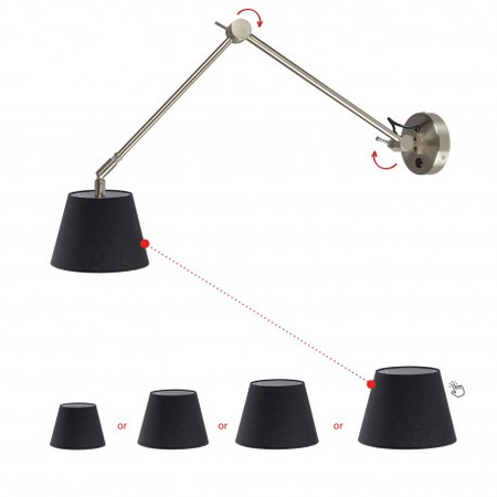 Kinkiet ADAM WALL Azzardo MB2299-S abażur od 20cm do 30 cm - kolor do wyboru