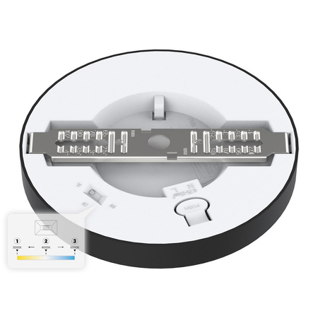 Plafon Evora Czarny Round 6W 3CCT Milagro ML1789