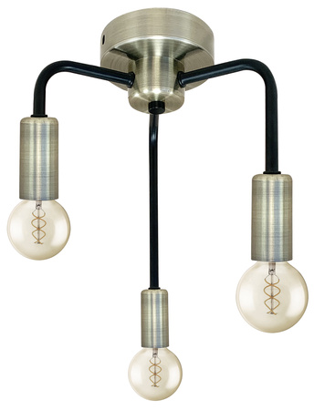 Saga lampa sufitowa patyna+matowy czarny 3x40w e14 Candellux 33-01320