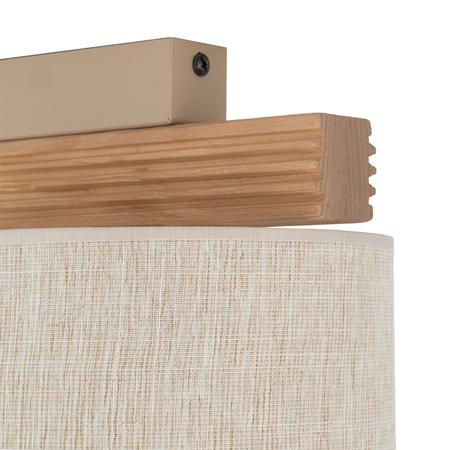 Lampa sufitowa dwa abażury lniane na drewnianej podstawie VIGA SHADE SOSNA 2xE27 Tk Lighting 11769