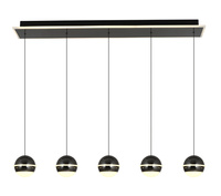 Lampa wisząca piątka prosta Biarritz czarny chrom Aviano Lighting 7047-605