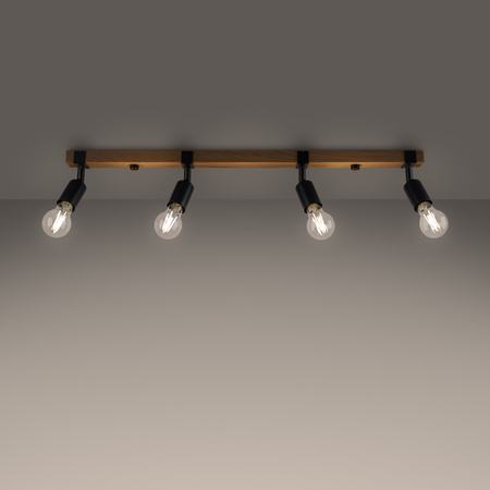 Plafon ZUCA 4 czarny Sollux SL.1298