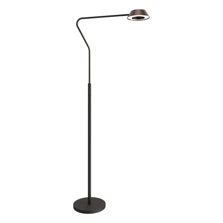 Czarna lampa podłogowa z kloszem w kolorze różowego złota Garta Dotykowa LED 3000K światło góra-dół FL0105 Yaskr