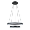 Lampa wisząca czarne ringi ze zmianą barwy światła Morte Italux PND-34535-2L-BK