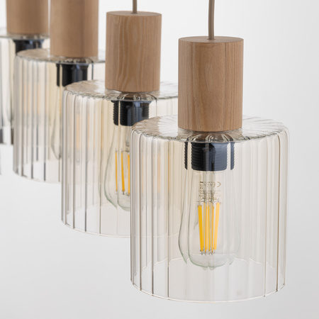 Poczwórna lampa sufitowa listwa SIERRA WOOD 4xE27 Tk Lighting 11802