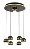 Lampa wisząca siódemka okrągła Biarritz czarny chrom Aviano Lighting 5047-805