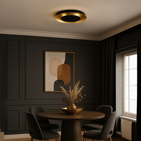 Lampa sufitowa Piattino Czarny Złoty 30W LED 3000K-4000k-6000K Milagro ML1812