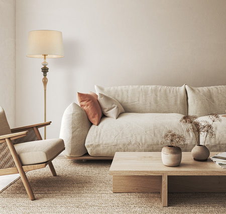 Lampa podłogowa MOREN z abażurem Italux FL-84678A-AB