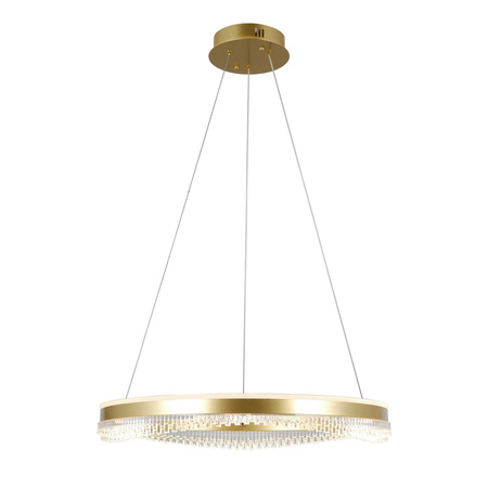 Złota lampa wisząca okrąg 60cm LED Morte Italux PND-34535-L-GD