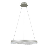 Lampa wisząca okrąg 60cm z elementami akylowymi Morte Italux PND-34535-L-SILV