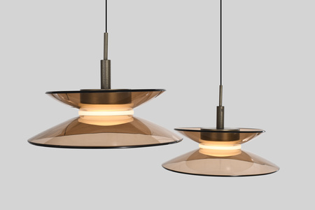 Lampa wisząca czwórka prosta Crema brąz / klosz coffee Aviano Lighting 7058-421
